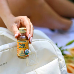 Balaveda Supersonic Citrus glass packaging emphasizes sustainability and vegan ingredients.