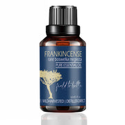 Balm of Gilead Frankincense Oil bottle shows pure Boswellia Neglecta for skin care and diffusion