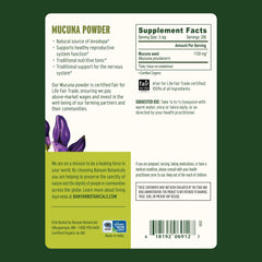 Banyan Botanicals Kapikacchu powder jar close-up highlighting fine texture and premium organic quality.