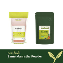 Banyan Botanicals Manjistha powder stirred into a cup for a routine