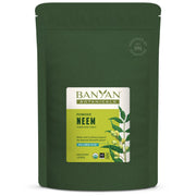 Banyan Botanicals Neem Powder bottle close-up highlighting skin health