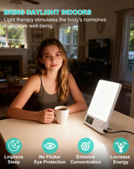 BAOMING light therapy lamp white mode for warm, sun-like illumination at home