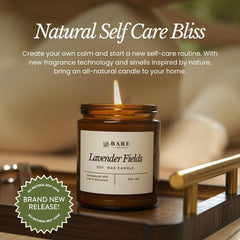 Bare Botanics Peach Nectar candle emits inviting scent in a compact 9oz size.