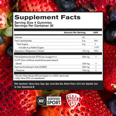 BARE PERFORMANCE NUTRITION BPN Peak Sleep Gummy berry closeup highlighting natural ingredients.
