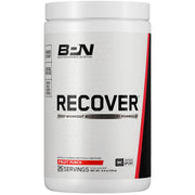 BARE PERFORMANCE NUTRITION BPN Recover tub label highlighting essential amino acids for recovery