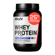 BARE PERFORMANCE NUTRITION BPN Whey-Casein Blueberry Muffin powder bottle for balanced recovery and lean muscle support.