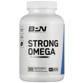 BARE PERFORMANCE NUTRITION Strong Omega Fish Oil soft gel bottle supports daily heart and brain health.