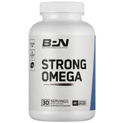 BARE PERFORMANCE NUTRITION Strong Omega Fish Oil soft gel bottle supports daily heart and brain health.
