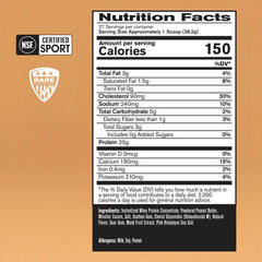 Shake of Bare Performance Nutrition whey-casein blend in a glass to show mixability