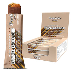 Barebells Caramel Choco Chip bar, ready-to-eat protein snack for on-the-go energy.