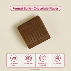 Bariatric Advantage Calcium Citrate Chewy Bites peanut butter chocolate flavor close-up.