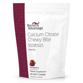 Bariatric Advantage Calcium Citrate Chewy Bites bottle with strawberry flavor for easy daily calcium