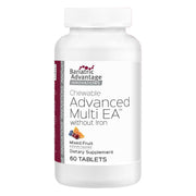 Bariatric Advantage bottle front view showing chewable multivitamins for daily post-surgery nutrition.