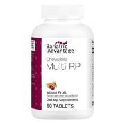 Bariatric Advantage Chewable Multi RP bottle front highlights 18 nutrients and daily values