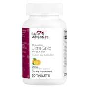 Bariatric Advantage Ultra Solo citrus chewable tablet close-up, easy-to-chew for daily nutrition.