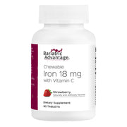 Bariatric Advantage Iron 18 mg strawberry chewable bottle for easy daily use.