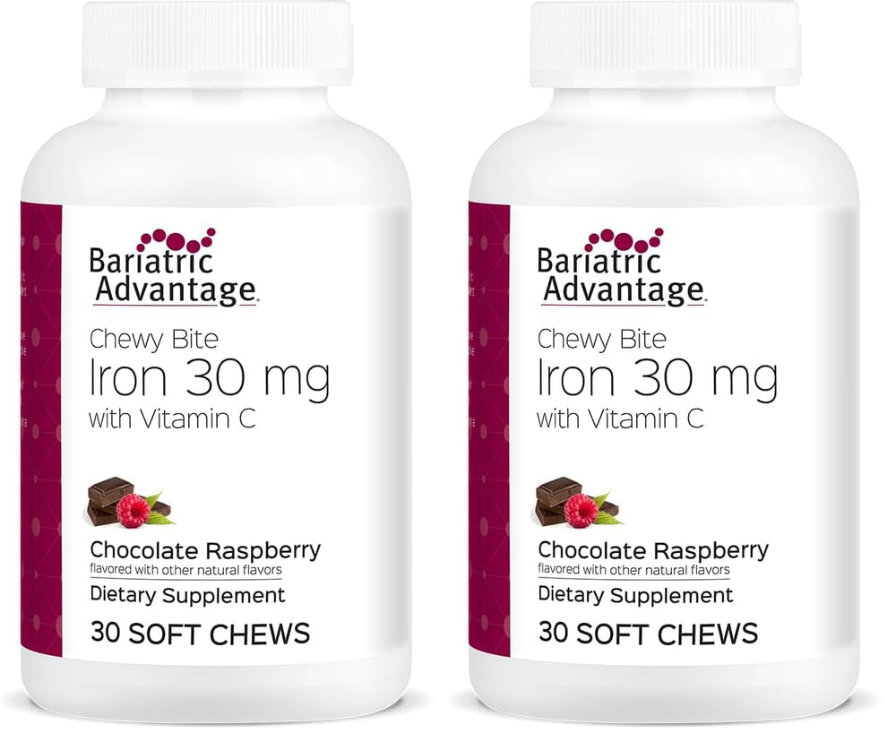 Bariatric Advantage Iron Chewy Bite front view highlighting sugar-free formula for bariatric support.