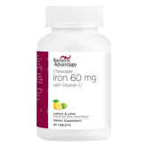 Bariatric Advantage lemon lime chewable iron bottle for post-surgery nutrition.