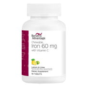 Bariatric Advantage lemon lime chewable iron bottle for post-surgery nutrition.