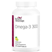 Bariatric Advantage Omega-3 300 softgels with lemon lime flavor for daily omega-3 support.
