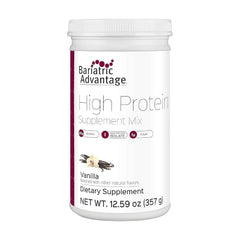 Bariatric Advantage vanilla protein powder tub front view for daily protein goals