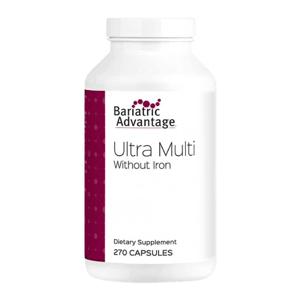 Bariatric Advantage Ultra Multi Without Iron bottle for easy daily nutrient support after bariatric surgery