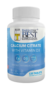 Bariatric Best Supplements calcium citrate with vitamin D3 bottle supports post-surgery bone health