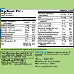 Bariatric Choice Once Daily packaging front highlighting 30 count monthly supply