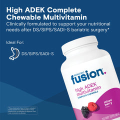 Close-up of Bariatric Fusion mixed berry tablets highlighting flavor and texture.