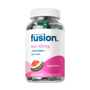 Bariatric Fusion watermelon iron chew bottle showcases tasty iron support on the go