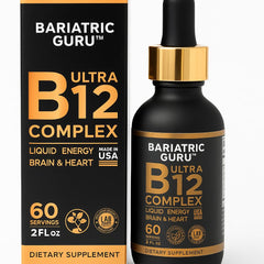 Bariatric Guru B12 liquid drops bottle for quick energy support and daily vitality.