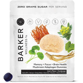 Barker Wellness mushroom adaptogen gummies bottle supports daily focus and mental clarity.