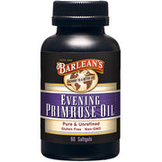 Barlean's Evening Primrose Oil softgel bottle showing GLA support for daily wellness