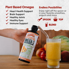Barlean's Ginger Peach label close-up, natural flavor with no artificial additives.