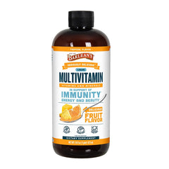 Barlean's liquid multivitamin tropical flavor bottle for family daily nutrition