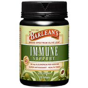 Barlean's Olive Leaf Complex softgels bottle shown for daily immune support.