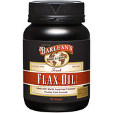 Barlean's Omega-3-6-9 flaxseed oil softgels bottle for easy daily omega support.