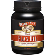 Barlean's Omega-3-6-9 flaxseed oil softgels bottle for easy daily omega support.