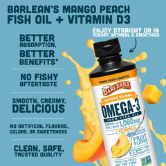 Barlean's Omega-3 bottle pouring into yogurt for mixing