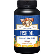 Barlean's Omega-3 softgels bottle pour for easy daily dosing.