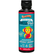 Barlean's Omega Pals Straw-Nana bottle ready for kids' daily omega boost.