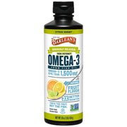 Barlean's Omega-3 liquid bottle front highlights high-potency EPA/DHA