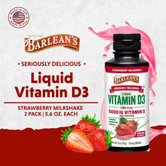 Barlean's Pack of 2 Vitamin D3 liquids for convenient double supply