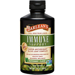 Barlean's Peppermint Olive Leaf Complex bottle for daily immune support