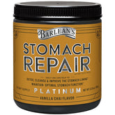 Barlean's Stomach Repair powder tub shown for convenient daily gut support.