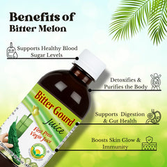 Basic Ayurveda Bitter Gourd Juice pour capture for mixing with water or juice.