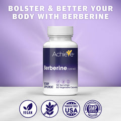 Basic Brands Berberine capsules in hand suggesting convenient daily use.