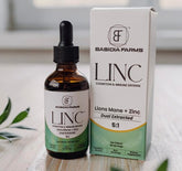 Basidia Farms LINC tincture bottle with dropper for mental clarity.