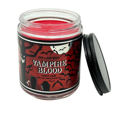 Bath & Body Works Vampire Blood label artwork varies, gothic style for seasonal decor.