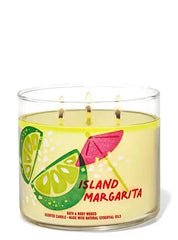 Bath & Body Works White Barn 3-Wick Candle with essential oils, Island Margarita, ideal for refreshing summer ambience.